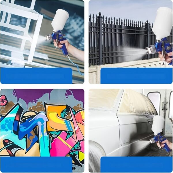 HVLP Paint Sprayer with 3 Sizes of Nozzles to Choose from 1.4/1.7/2mm and 600ml Plastic Cup - Easy Painting Tool - Professional Grade Paint Sprayer for Indoor or Outdoor Applications - Consistent Finish - Innovative Paint Supply - Image 10