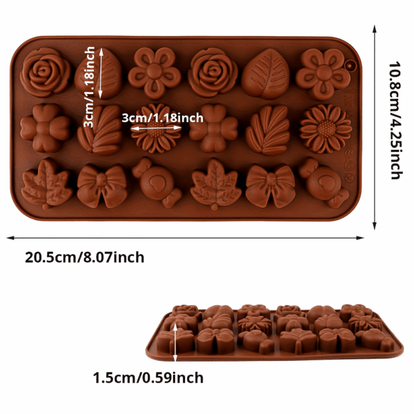 BPA-Free 18-Cavity Silicone Mold - Flower Shaped Chocolate Mold for DIY Candy & Baking - Perfect for Weddings, Holidays & Parties - Image 8
