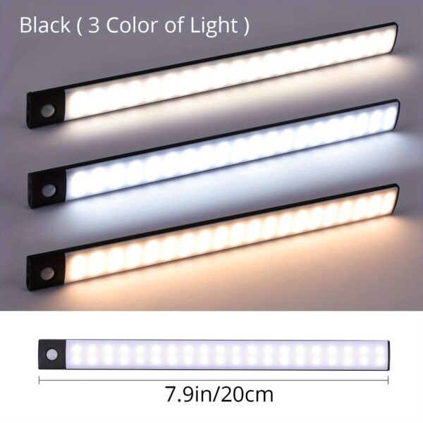 1pc KATHYLIGHT LED Motion Sensor Cabinet Light, Brushed Metal Strip Sconce with Voice Control, Wireless Magnetic USB Rechargeable, Auto-shut-off, Detachable Fixture, Plastic Shade, for Wardrobe, Closet, Kitchen, Stairs, Corridor, Shelf - 800mAh Lithium Ba - Image 20