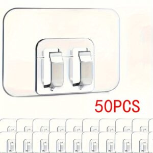 50pcs waterproof plastic transparent hanging hook set -   hanging christmas lights, cable management and rope organization, suitable for outdoor string lights, durable, uv resistant clear self-  clips |     Great Deals | Temu United Kingdom - Quantity : 50 Pieces