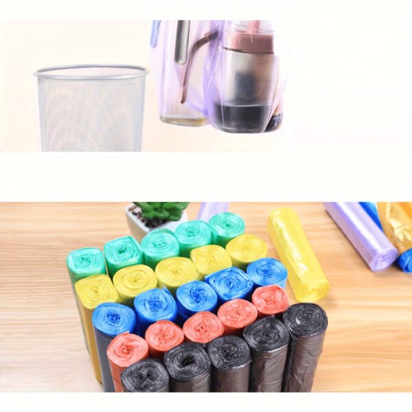 100pcs Durable Plastic Disposable Trash Bags - Pack of 5 Color-Coded Rolls for Office, Living Room, Bedroom, Bathroom, Kitchen Cleaning - High-Quality, Space-Saving, and Versatile for Everyday Use, Versatile Trash Bags | Practical Utility Bags | Easyacces - Image 9