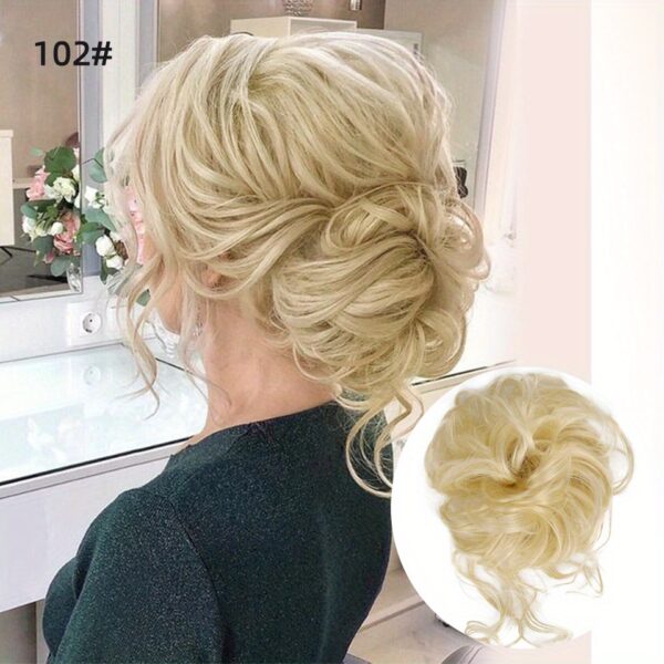 Add Volume and Style with Synthetic Messy Curly Hair Bun Chignon Scrunchy Hair Band! Hair Accessories Halloween Christmas - Image 11