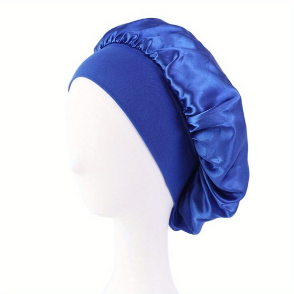 Elastic Band Cap For Brimmed Night Hat Bath Cap Extra Large Satin Silky Bonnet - Image 14