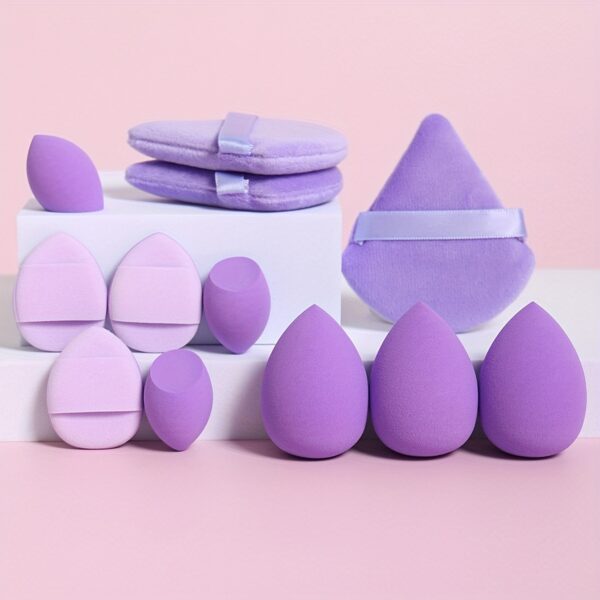 12pcs All-Purpose Makeup Sponge Set, Consisting of 3 Loose Powder Puffs, 3 Mini Air Cushion Puffs, 3 Beauty Eggs And 3 Mini Beauty Eggs. Foundation Blending Beauty Sponges, Liquid, Cream And Powder Flawless, Latex-Free Wet And Dry Foundation Makeup Cream, - Image 5