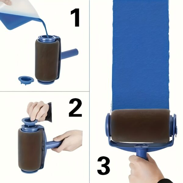 1pc Home Paint Roller Set with Extension Pole - Large Self-Suction Brush, Suitable for Latex and Wall Paint, Achieve Smooth and Even Coatings, Easy-to-Use Paint Roller Assembly - Image 7