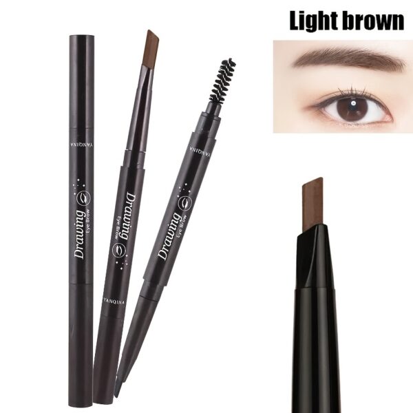Waterproof 5 Colors Natural Makeup Double Heads Automatic Eyebrow Pencil Waterproof Long-lasting Easy Ware Eyebrow Pen With Eyebrow Brush - Image 12