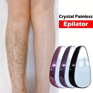 Waterproof Nano Hair Eraser for Men & Women - Scent-Free, Reusable & Washable, Painless Exfoliator for Smooth Skin on Back, Arms, Legs & Bikini Area, Portable Epilator with Purple Handle