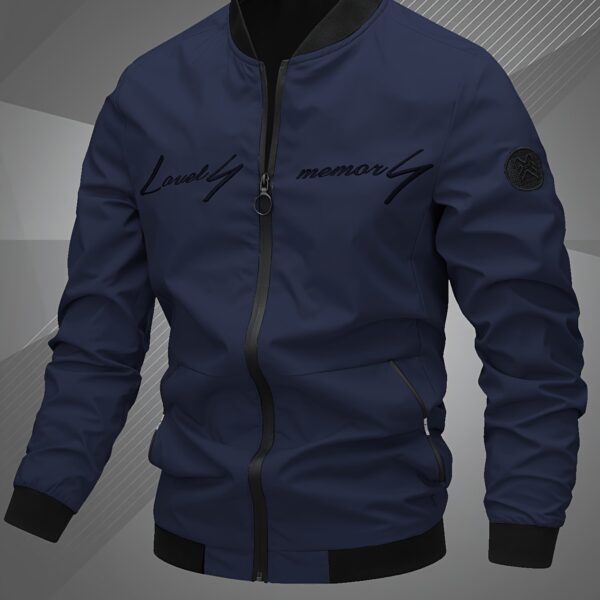 Men'S Letter Embroidered Casual Bomber Jacket - Image 21