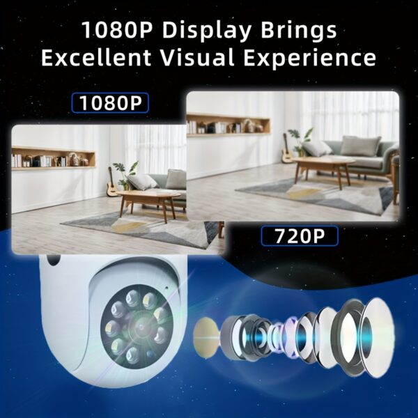 1pc JOOAN Wireless Security Camera, 1080P HD Indoor/Outdoor Cam with Color Night Vision, 2-Way Audio, PTZ Technology, Wall Hanging, App Control, Audio & Motion Alerts, USB Powered, 1920x1080 Resolution, Wi-Fi Smart Home Security Camera with Motion Trackin - Image 10