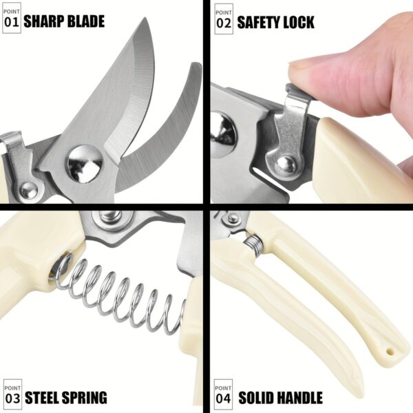 1pc/2pcs Garden Pruning Shears Set Sharp Blades For Cutting Flowers, Trimming Plants, Bonsai & Fruits Picking - Image 9