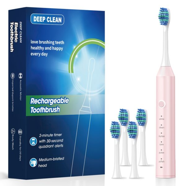 Automatic Rechargeable Electric Toothbrush for Adults, 6 Cleaning Modes, Lithium Polymer Battery, USB Charging, ≤36V, with Soft Bristles for Deep Clean Dental Flosser - Image 11