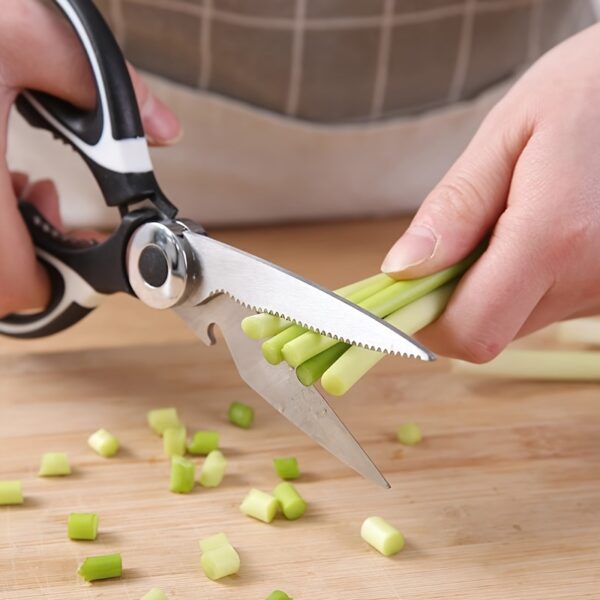 1pc, Kitchen Scissors, Poultry Shears, Kitchen Shears, Kitchen Fish Bone Scissors, Multifunctional Stainless Steel Chicken Bone Scissors For Duck Fish, Food Scissors, Kitchen Meat Scissors, Nut Opener, Bottle Opener, Kitchen Accessories - Image 10