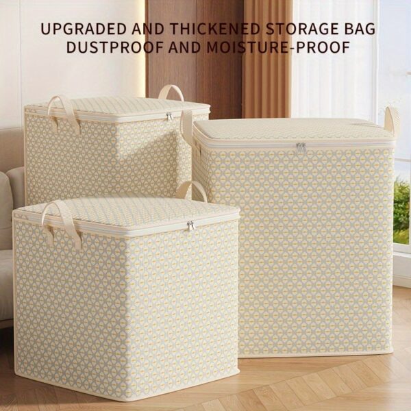 Large 220L Storage Bag - Multifunctional Clothes, Air Conditioning Duets, Bedding And Underwear Storage Bag - Space Saving, Portable Design, Zipper Closure, Essential for Moving | Portable Storage Box | Fabric Structure, Bed Storage Ba - Image 5