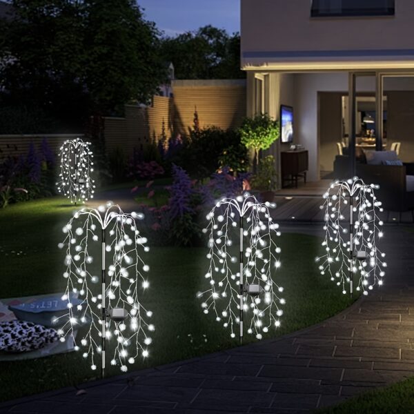 1 Solar Firecracker Willow Fireworks Light - 120/200 LED, 8 Vibrant Modes, Durable IP44, Solar Charging, Ideal for Yard, Garden, Pathway, Parties, Camping, Picnics, Christmas, Ramadan, Easter, Valentine'S Day Decor, Outdoor Lighting | Colorful Fireworks D - Image 18