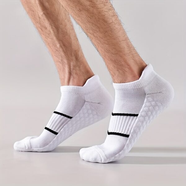 5pairs Men's Professional Sports Socks, Summer Thin Mesh Breathable Sweat-absorbing Anti-odor Ear Lifting Heel Guard Short Socks - Image 10