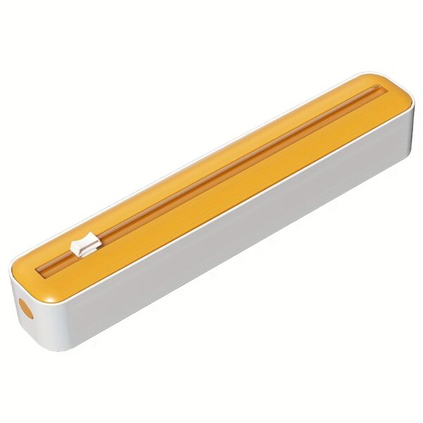 Dual-Action Fresh Wrap Dispenser & Cutter – Multi-Purpose Kitchen Sealer for Plastic, Tin Foil, Baking Paper & Wax Sheets – Reusable Packaging Machine with Orange Accents – Sleek White & Black Design, Kitchen Packaging Tool | Sleek Appliance Design | Dura - Image 6