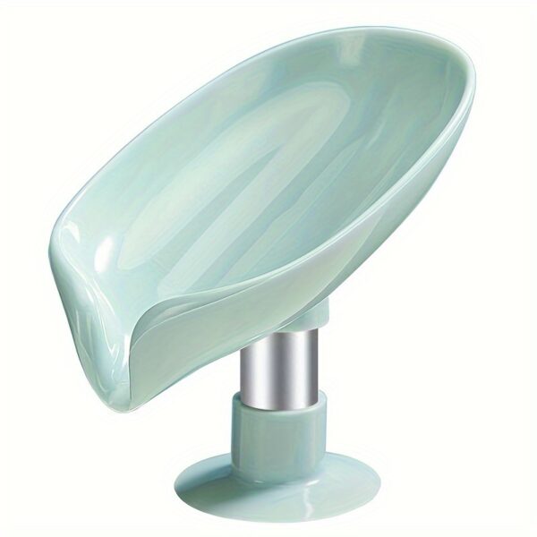 Elegant Leaf-Shaped Soap Holder: Drain-Design, Strong Suction, Easy Install, Enhances Bathroom Decor & Keeps Soap Dry - Image 7