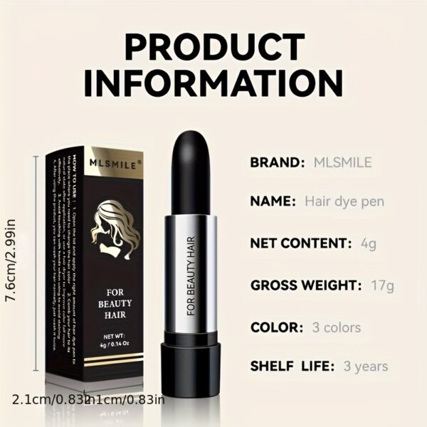 Disposable Hair Dye Pen, Temporary Hair Color Stick, Long-lasting Coverage Of White Grey Hair, Hair Color Touch-Up Stick - Image 6