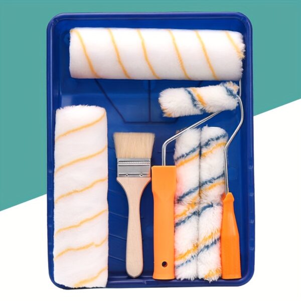9pcs Paint Roller - Paint Brush, Paint Tray, Roller Paint Brush, Home Painting Supplies, Paint Brush, House Painting Tray, Painting Tools, Roller And Paint Brushes, Interior Paint Brushes - Image 12