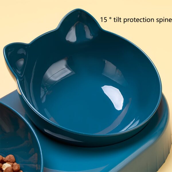 3-in-1 Tilted Pet Bowls Set with Gravity Water Feeder - Adjustable Ear Design for Neck Protection, Easy Cleaning, and Reduced Spills - Perfect for Cats and Small Dogs - Image 11