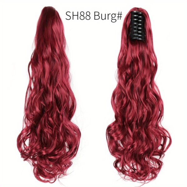 Long Wavy Ponytail Extensions - 55.88 cm Claw Clip In Synthetic Hair Piece For Women - Add Volume And Style To Your Hair Halloween Christmas - Image 24