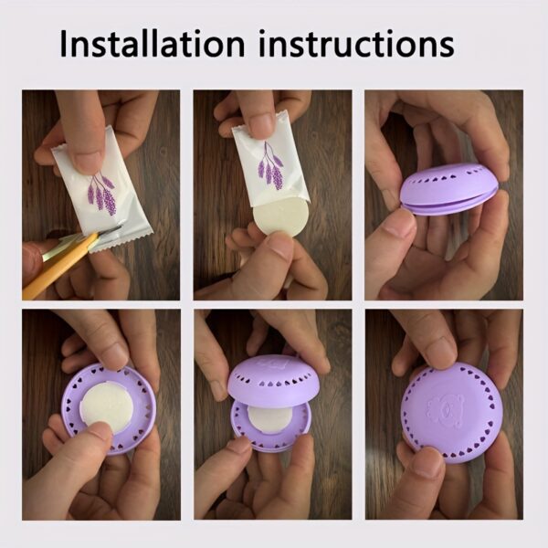 Long-Lasting Cherry Blossom & Lavender Scented 10pcs Air Freshener Tablets - Compressed Solid Deodorizer for Home, Car, Bathroom, Closet & Wardrobe with Extra Shell - Image 11
