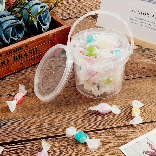 20pcs 10oz Clear Plastic Storage Containers with Lids & Handles - Durable 300ml Ribbed Design Organizers for DIY Crafts, Slime, Paints, Art Supplies & Small Parts - Stackable, Space-Saving Craft Storage Boxes, Art Supply Organizer, Transparent Container, Practical Container Design - Image 9