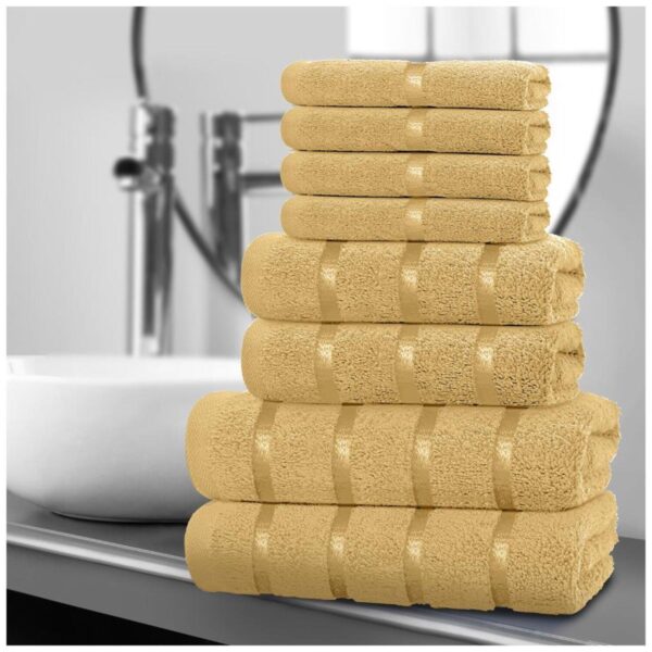 8pcs Egyptian Cotton Towel Set | Quick-Drying & Highly Absorbent | Includes 4 Face, 2 Hand, 2 Bath Towels | Sophisticated Boston Design | 15 Elegant Colours | Machine Washable - Image 16