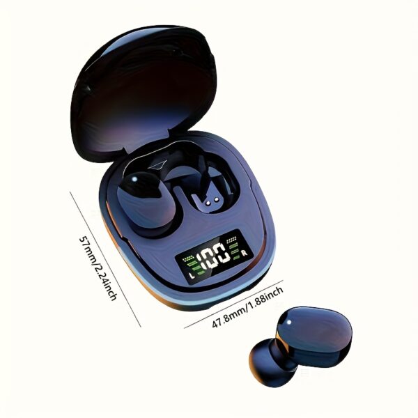 2024 Model Wireless Earbuds with LED Display, Touch Control, In-Ear TWS Design for Gaming & Sports, Compatible with iOS/Android - Sleek Metallic Charging Case Included, Earbuds Wireless - Image 5