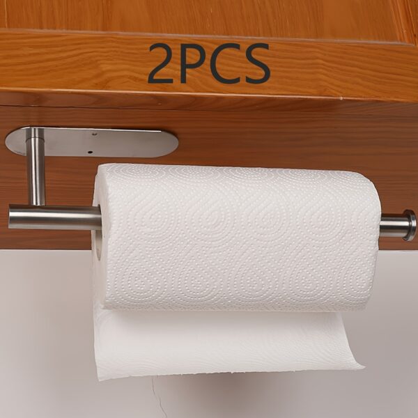 Self Adhesive Paper Towel Holder Under Cabinet For Kitchen, Paper Towel Roll Holder Wall Mount - Image 11