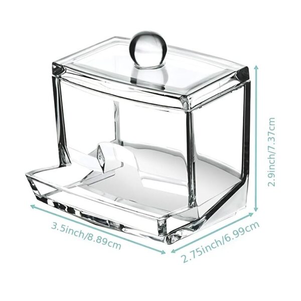 1pc Cotton Swab Holder Cotton Ball Dispenser Organizer Clear Bathroom Storage Containers - Image 3