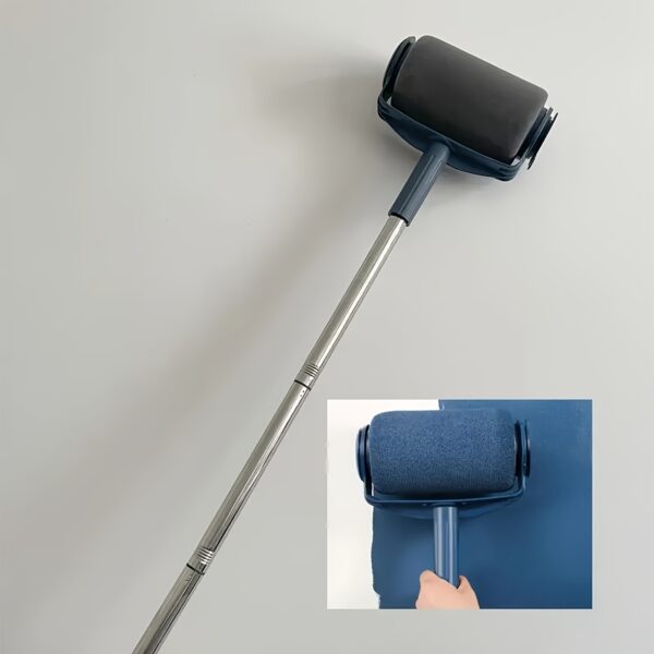 1pc Home Paint Roller Set with Extension Pole - Large Self-Suction Brush, Suitable for Latex and Wall Paint, Achieve Smooth and Even Coatings, Easy-to-Use Paint Roller Assembly - Image 5
