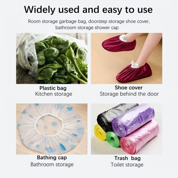 1pc Durable Wall-Mounted Plastic Bag Dispenser, Foldable Breathable Mesh Garbage Bag Holder, Washable Hanging Storage Organizer for Various Room Types - Image 9