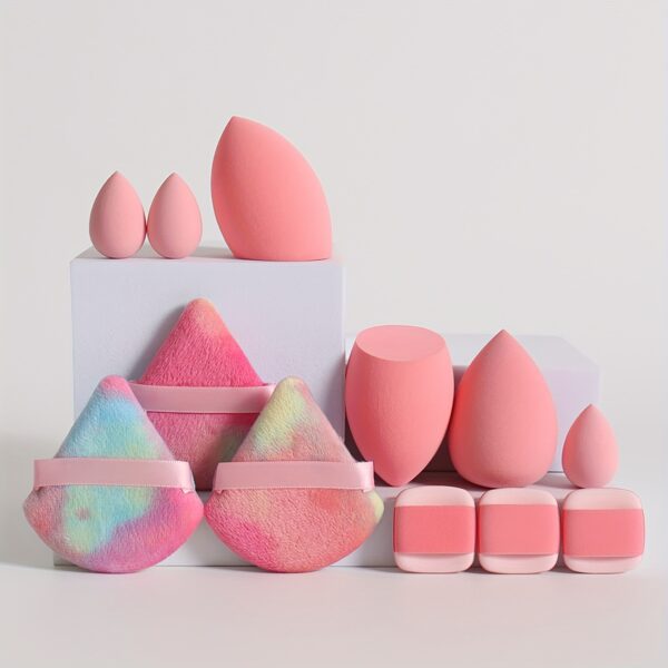 12pcs All-Purpose Makeup Sponge Set, Consisting of 3 Loose Powder Puffs, 3 Mini Air Cushion Puffs, 3 Beauty Eggs And 3 Mini Beauty Eggs. Foundation Blending Beauty Sponges, Liquid, Cream And Powder Flawless, Latex-Free Wet And Dry Foundation Makeup Cream, - Image 11