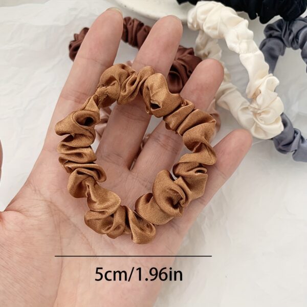 6 Pcs Silky Scrunchies Women Hair Ties Skinny Hair Scrunchy Hair Bands Elastic Hair Accessories   Women Ponytail Holders - Image 4