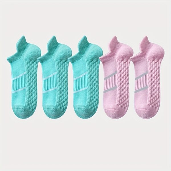 5pairs Men's Professional Sports Socks, Summer Thin Mesh Breathable Sweat-absorbing Anti-odor Ear Lifting Heel Guard Short Socks - Image 18