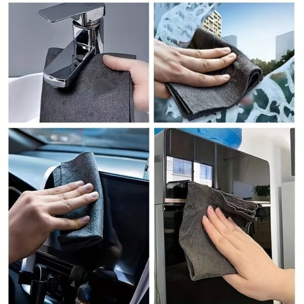 [Streak-Free] 5pcs Magic Cleaning Cloth - Streak-Free Glass & Mirror Wipe - For Glass and Mirror Cleaning - Image 5
