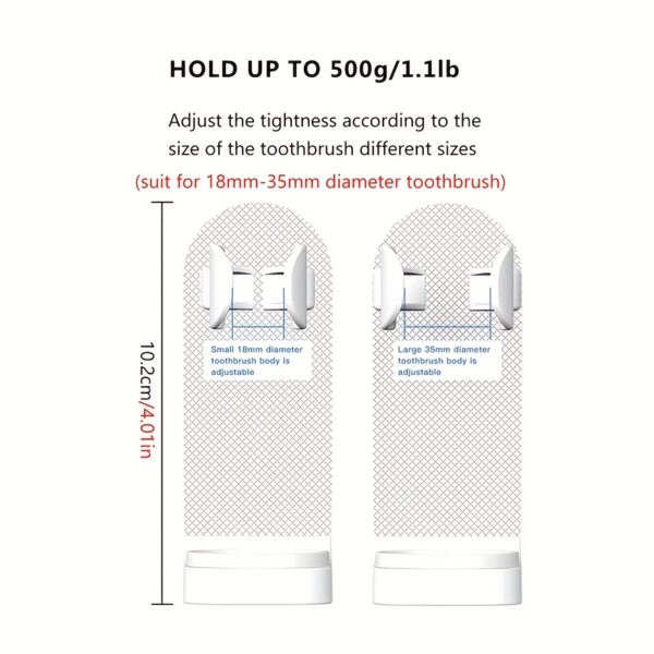 Wall-Mounted Electric Toothbrush Holder - Traceless, Adapts to 98% of Brushes, Ideal for Bathroom Organization - Image 5