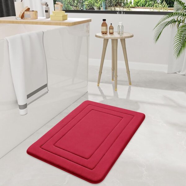1pc Vintage-Inspired Memory Foam Bath Mat - Non-Slip, Absorbent, Cushioned Floor Mat for Kitchen, Bathroom, Bedroom, Laundry Room - Rectangular Polyester Blend Area Rug with Geometric Pattern, Perfect Gift for Women, Mom, Daughter, Bathroom Mat | Vintagei - Image 11