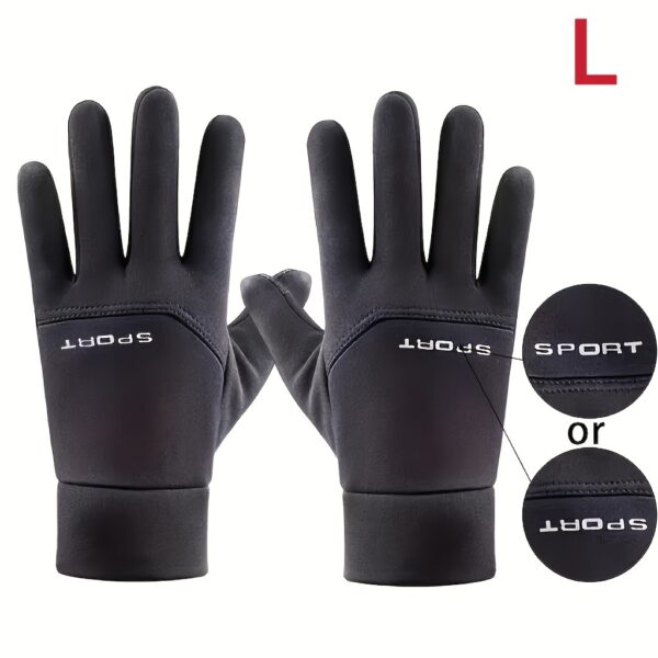 Plus Velvet Autumn and Winter Outdoor Gloves, Men's Warm Cold Safeguard Sports Riding Ski Touch Screen Gloves - Image 7