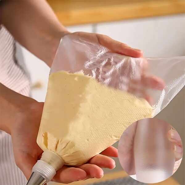 50/100/200pcs Heavy-Duty Disposable Plastic Piping Bags - Durable, Reusable, No-Slip Grip for Cake Decorating, Baking, Frosting & - Kitchen Tools for Home & Professional Bakers, Baking Accessories - Image 10