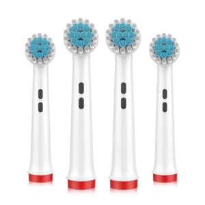 4pcs/set Soft And Gentle Electric Toothbrush Head For Sensitive Teeth - Compatible With Oral-B