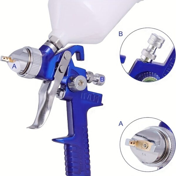 HVLP Paint Sprayer with 3 Sizes of Nozzles to Choose from 1.4/1.7/2mm and 600ml Plastic Cup - Easy Painting Tool - Professional Grade Paint Sprayer for Indoor or Outdoor Applications - Consistent Finish - Innovative Paint Supply - Image 2