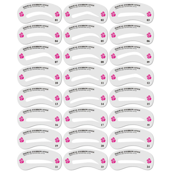 24 Styles Eyebrow Shaping Stencils - Grooming Kit for Women - Perfect for Beauty Modeling and Makeup Application - Image 5