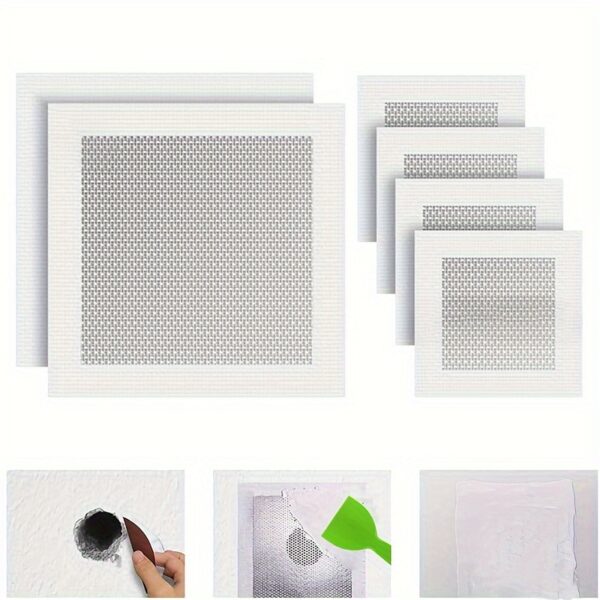 2/4/6/8 Inch Wall Repair Patches, Drywall Repair Tools, Self-Adhesive Fiber Mesh for Fixing Holes in Drywall And Ceilings, Suitable for Securing Cracks in Ceilings And Walls, Easy to Install. - Image 5
