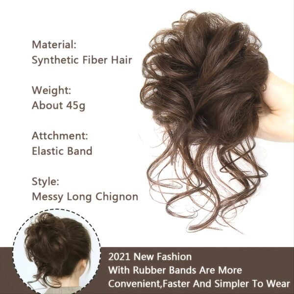 Add Volume and Style with Synthetic Messy Curly Hair Bun Chignon Scrunchy Hair Band! Hair Accessories Halloween Christmas - Image 8