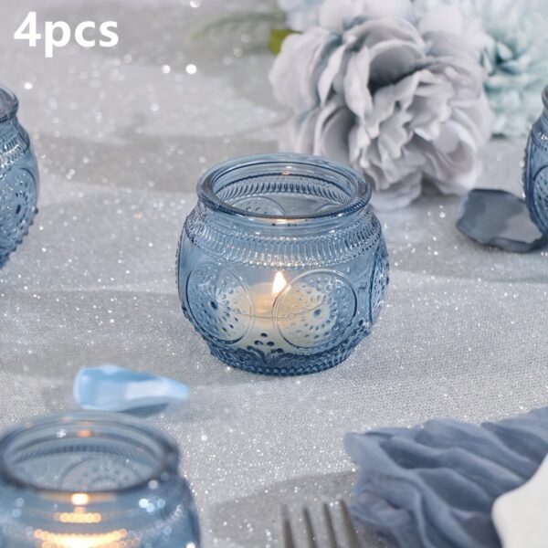 Glass Tea Light Candle Holders, Polished Finish, Flower Theme, Tabletop Mount, Versatile for Wedding, Shower, Party Decoration, Ideal for Christmas, Halloween, Easter, Thanksgiving, Valentine'S Day - Image 9