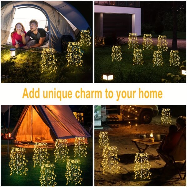 1 Solar Firecracker Willow Fireworks Light - 120/200 LED, 8 Vibrant Modes, Durable IP44, Solar Charging, Ideal for Yard, Garden, Pathway, Parties, Camping, Picnics, Christmas, Ramadan, Easter, Valentine'S Day Decor, Outdoor Lighting | Colorful Fireworks D - Image 14