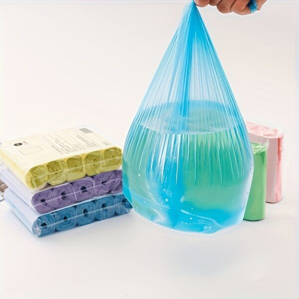 100pcs Durable Plastic Disposable Trash Bags - Pack of 5 Color-Coded Rolls for Office, Living Room, Bedroom, Bathroom, Kitchen Cleaning - High-Quality, Space-Saving, and Versatile for Everyday Use, Versatile Trash Bags | Practical Utility Bags | Easyacces - Image 5