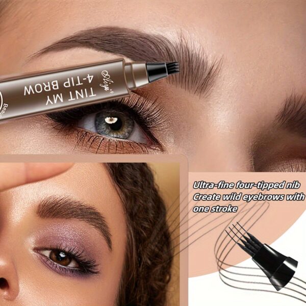 Waterproof Long-Lasting Microblading Eyebrow Pen - Creates Natural, Defined Brows With Micro-Fork Tip Applicator - Perfect Gift For Women With All Skin Types A Wild Eyebrow Easy To Use Easy And Fast Eyebrow Brush - Image 5